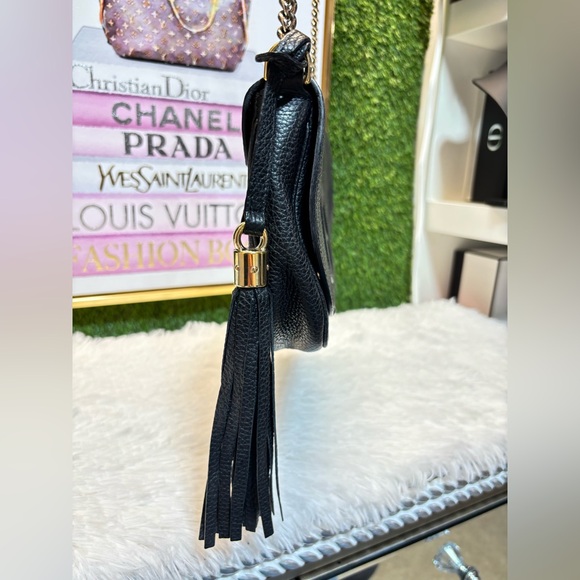 ❤️ Gucci Soho Flap Black Leather Bag A1229M226 - Picture 4 of 16